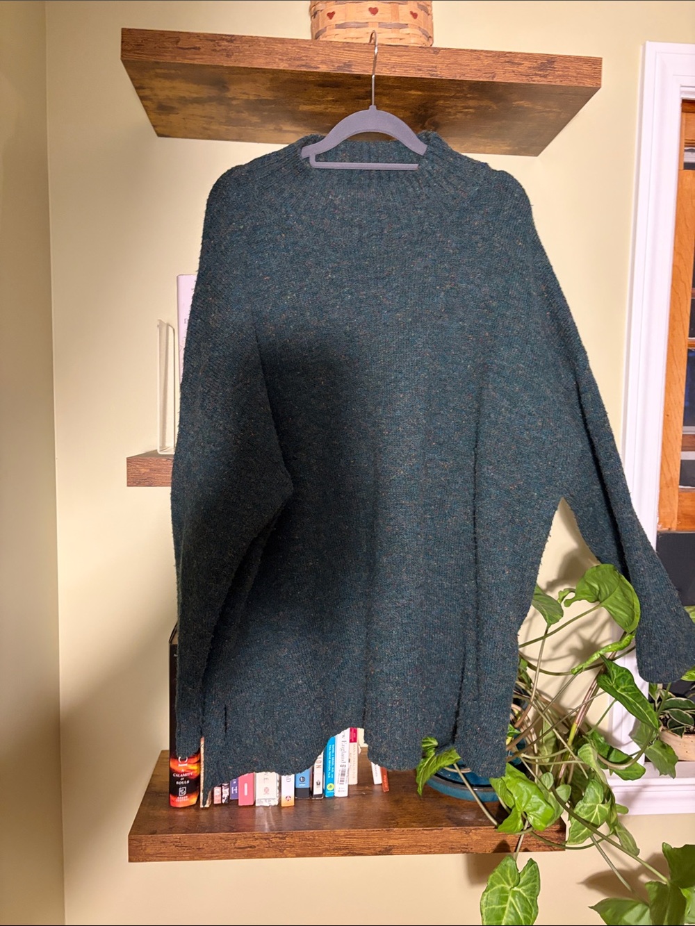 Women’s green mock neck sweater